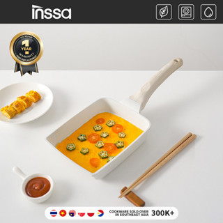 INSSA [BH 1 Năm] Chảo vuông Chảo chống dính đáy chiên trứng 18cm phong cách Nhật Bản cuộn Chảo ăn sáng GUOJ037