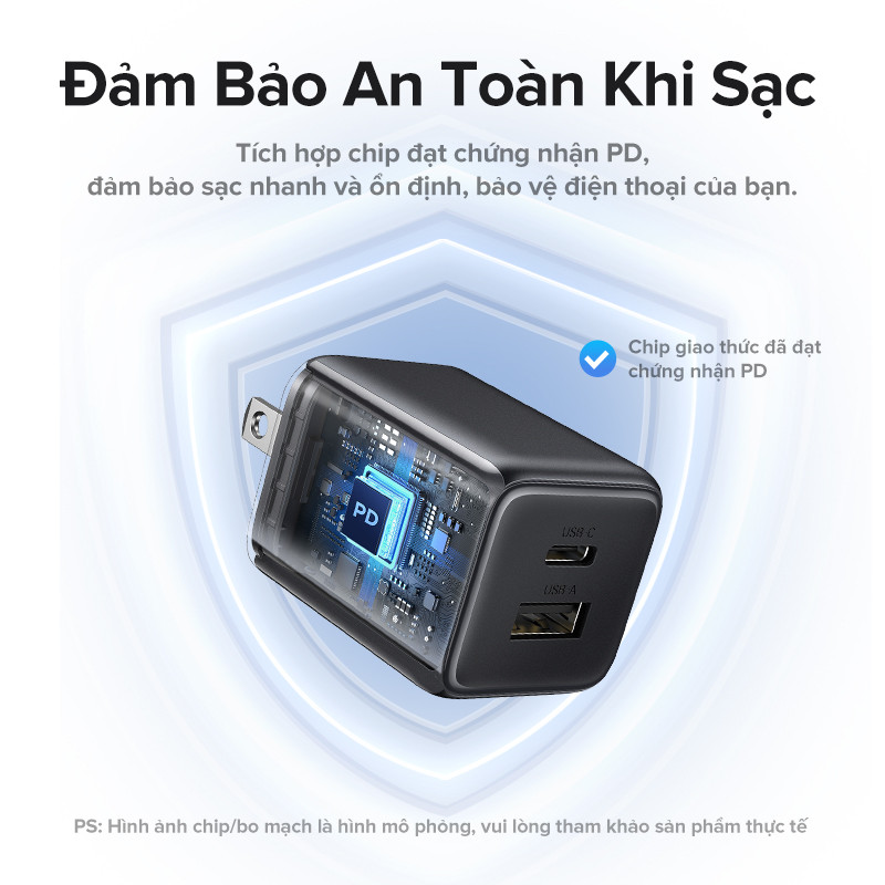 Ugreen 20W GaN Nexode Sạc Mini USB C Sạc Điện Thoại PD3.0 QC3.0 Cho iP16 15 Pro Max Samsung S25 Máy Tính Bảng | BigBuy360 - bigbuy360.vn