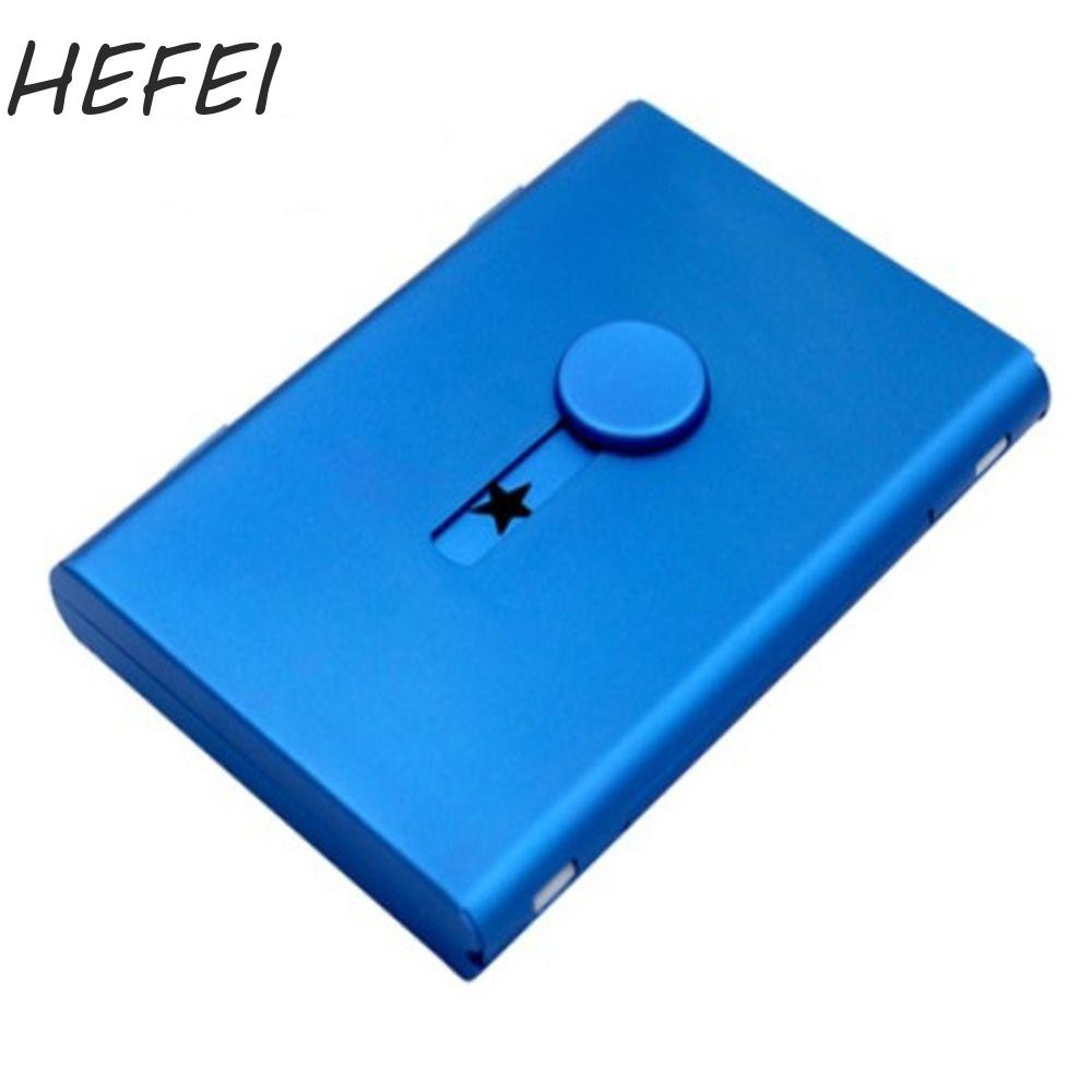 HEFEI Thumb Slide Out Business Name Card Holder Light Star Hộp đựng thẻ tín dụng Metal Scrub Nhôm ID