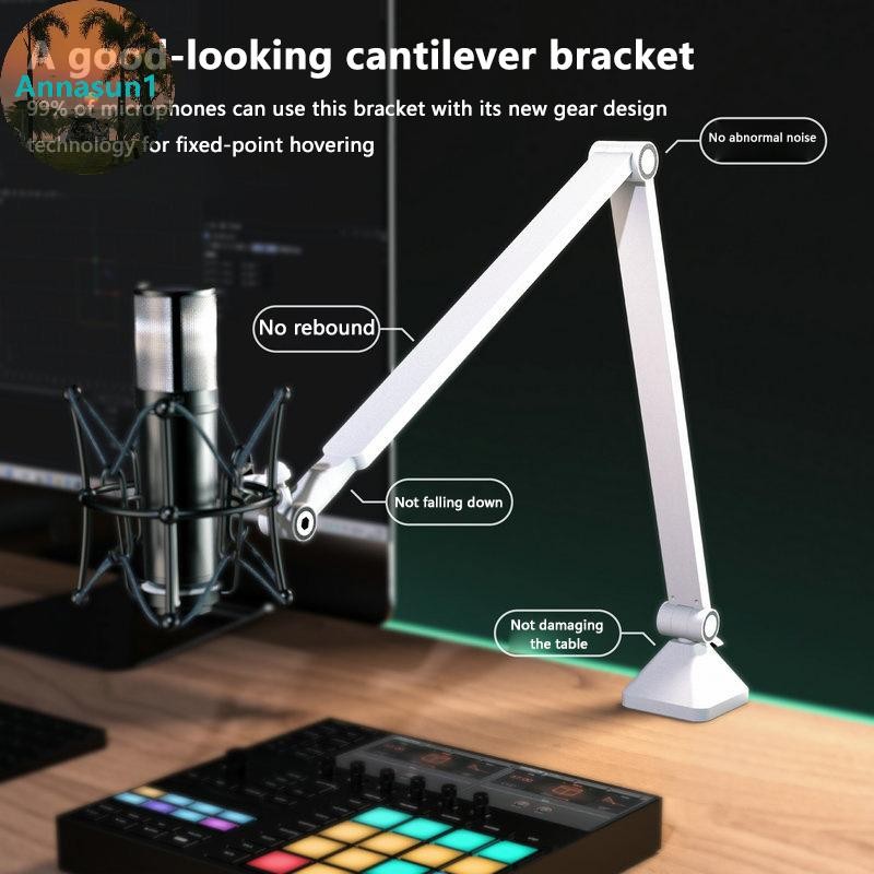 Annasun Có Thể Điều Chỉnh Micro Boom Cánh Tay Chân Đế Để Chơi Game Phát Trực Tuyến Ghi Âm USB Conden
