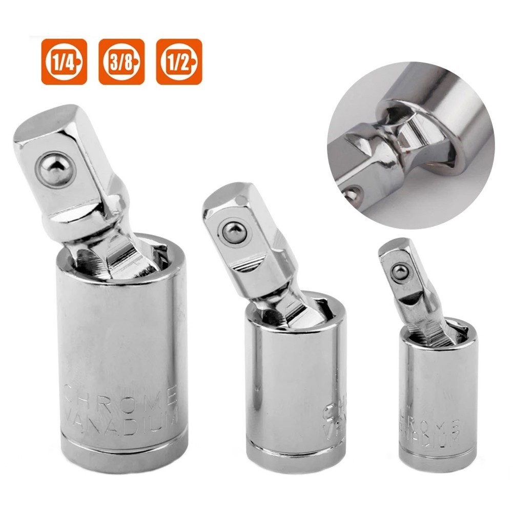 Universal-Joint 360°Ratchet Angle Extension Bar Socket Adapter 1/4 3/8 1/2