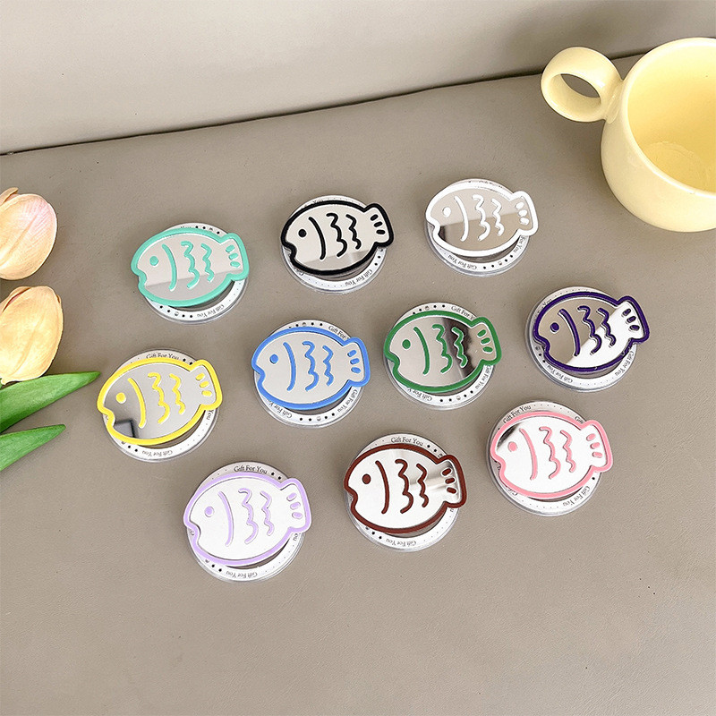 Gương Cá Tròn Từ Tính Giá Đỡ Điện Thoại Cho IPhone 16 15 14 13 12 Pro Max 14 Plus Có Thể Gập Lại Pop