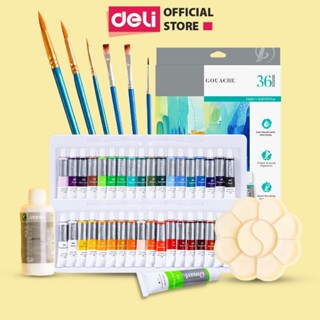  Màu Nước Gouache Dmast Dạng Tuýp 12ml Deli - 12 24 3 Màu - Dạng Bột Pha Keo Sẵn Màu Đậm Đặc Mịn Vẽ Tranh Tô Màu 