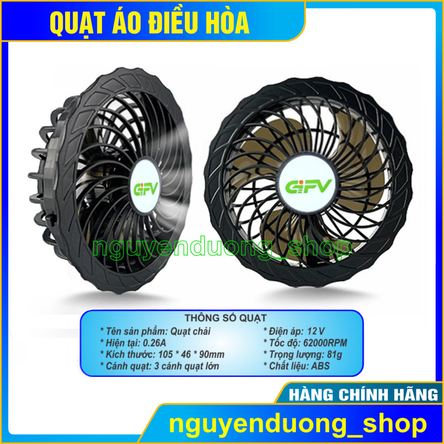 QUẠT ÁO ĐIỀU HÒA NHẬT BẢN, QUẠT 3 CÁNH KHÔNG CHỔI THAN SIÊU MẠNH, 12V - 6200 VÒNG / PHÚT