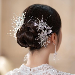  Trâm Cài Tóc Hình Hoa Đính Pha Lê Thời Trang Cho Cô Dâu 