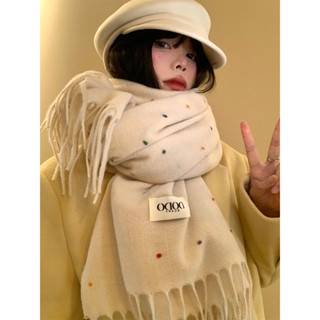 Rainbow Jelly Bean Khăn Nữ Thu Đông 2024 Phong Cách Mới Phiên Bản Hàn Quốc Tất Cả Trận Đấu Không Khí Dày Ấm Khăn St
