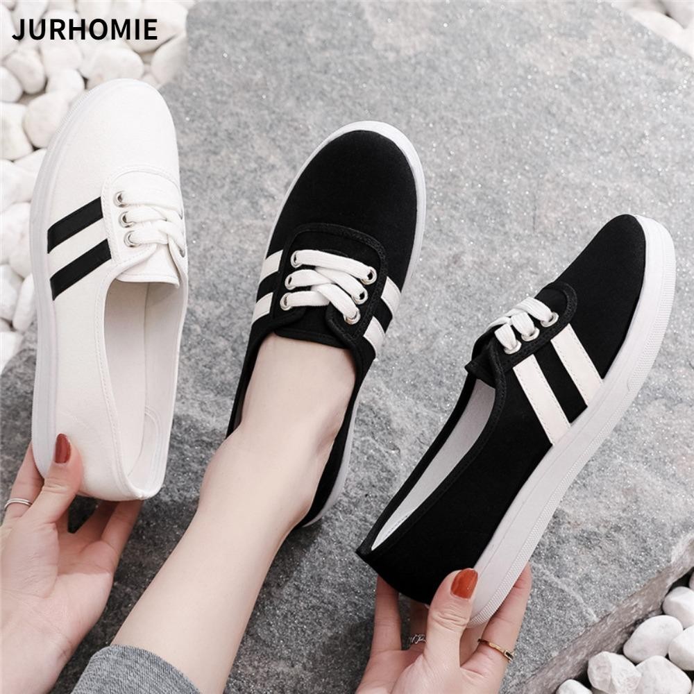 Giày thường ngày JURHOMIE, Giày thể thao nữ cổ thấp thoải mái, Giày đế bệt thời trang thoáng khí sáng tạo