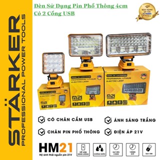 Thân Đèn Led STARKER Chính Hãng Dùng Pin Phổ Thông Makita - Sáng Trắng - Siêu Sáng
