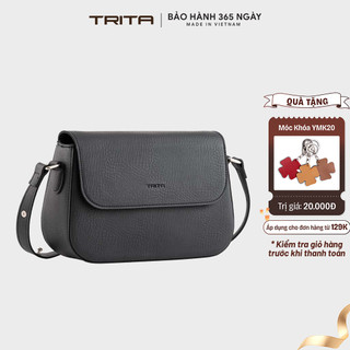 Túi Trita (Thời trang nữ dáng hộp nắp gập bo tròn viền size 23 - Túi đeo chéo da RHN162)