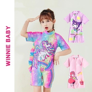  Đồ Bơi Liền Thân Trẻ Em Áo Bơi Bikini Dành Cho BÉ GÁI Hoạ Tiết Kỳ Lân Hồng Tím Dễ Thương Hàng Cao Cấp Loại 1 