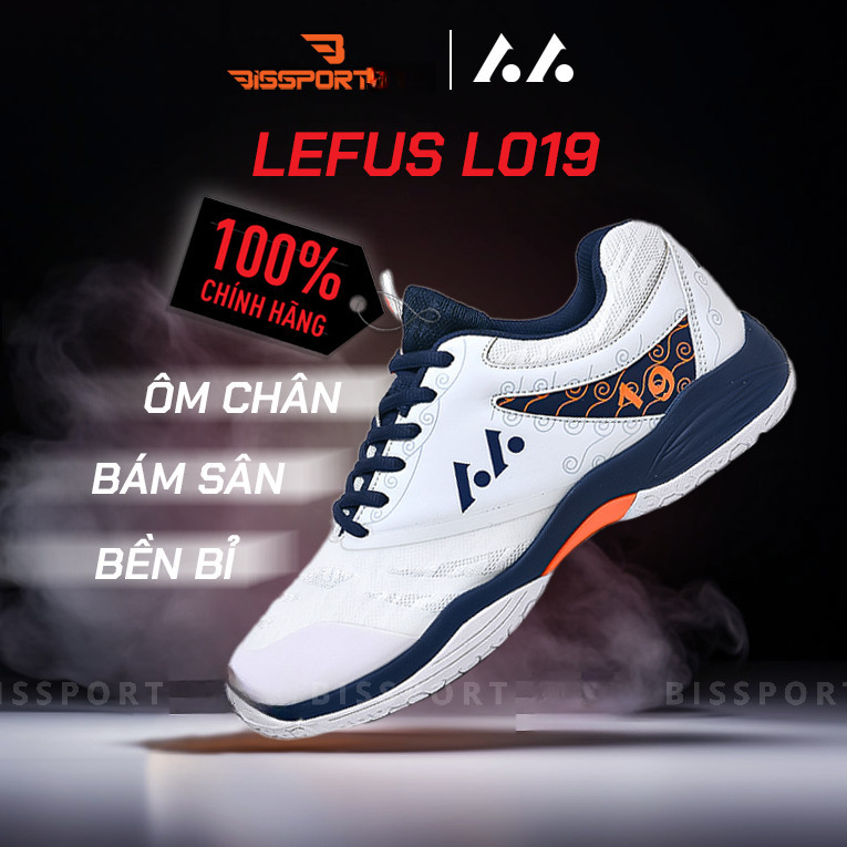 Giày Cầu Lông Bóng Chuyền Lefus Chính Hãng L019 Trắng Xanh - Thiết Kế Nhẹ Nhàng, Thoải Mái Sang Trọn