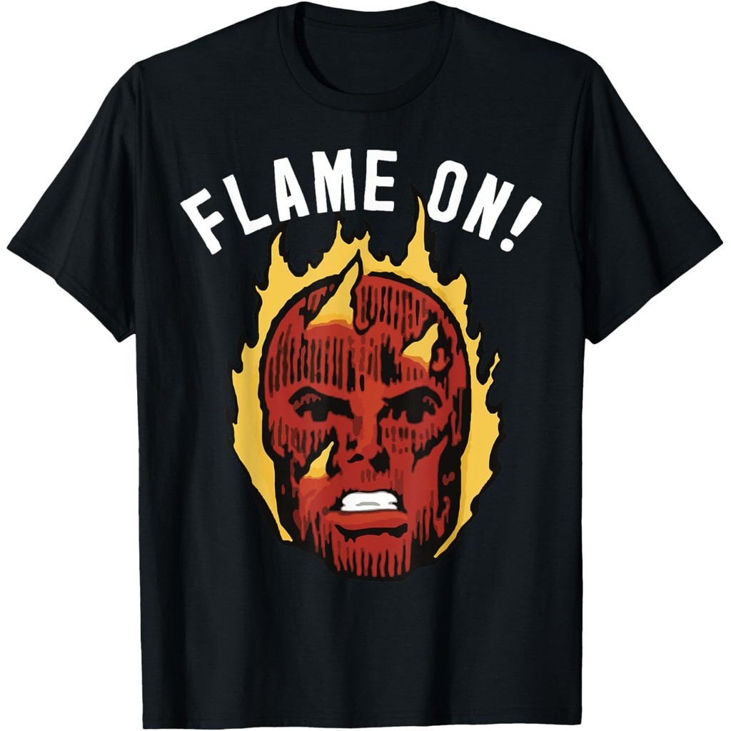 Marvel Fantastic Four The Human Torch Flame On Portrait Áo thun