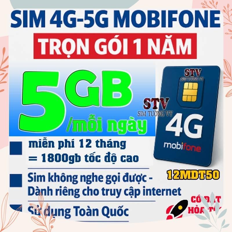 Sim 4G/5G mobifone 6mdt150, 12mdt150,12md50, MDT350 sim chuyên data không nghe gọi trọn gói không nạ