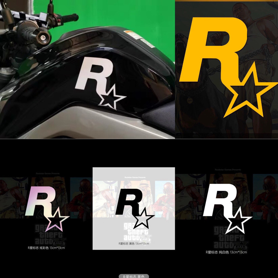 Phụ kiện xe máy JDM Rockstar GTA5, miếng chống trầy xước thân xe, nắp bình xăng, phù hợp xe điện FYY