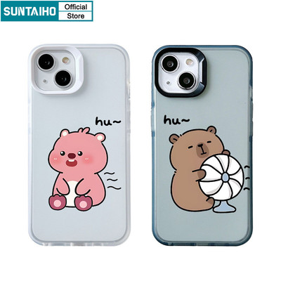 Suntaiho Ốp Lưng iPhone Đẹp Hoạt Hình Dễ Thương Động Vật Họa Tiết Loopy capybara couple Ốp điện thoại Silicon Mềm Cao Cấp Chống Sốc Cho Iphone 11 12 13 14 15 16 Pro max IP 7 8 Plus Iphon X Xs XR Xs max Hàn quốc Ốp Lưng