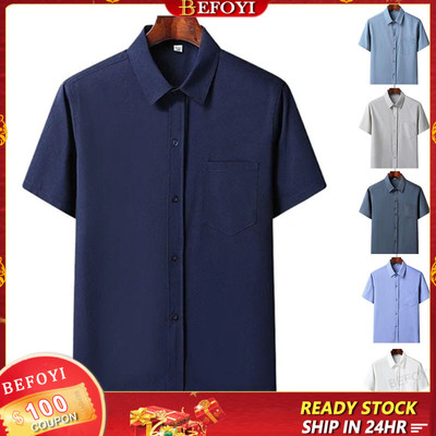 Áo Sơ Mi Nam Tay Ngắn Rời Thường Ngày Nhanh Khô Chống Mài Mòn Plus Kích Thước Túi Đa Năng ZXR98