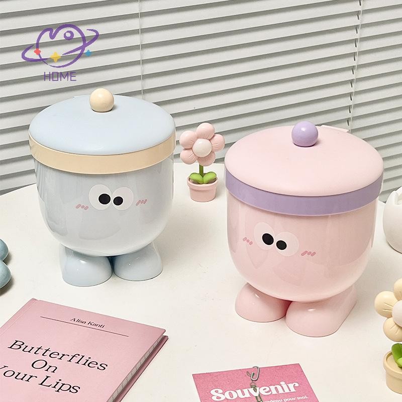 [mayhome] Thùng rác để bàn hoạt hình Big Eyes Thùng lưu trữ Mini để bàn tại nhà {TH}