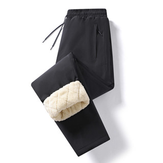 Nam Mới Lót Lông Cừu Dày Thẳng Thường Ngày Quần Giữ Nhiệt Và Chống Gió Graphene Cotton Lambswool Kneecap Quần 2320 7PWI L3BD