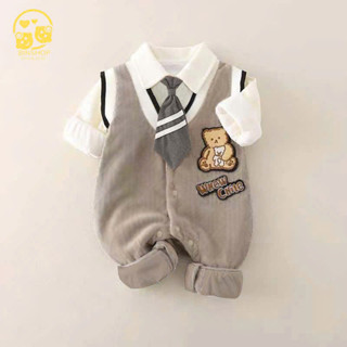 Body công tử dài tay cho bé trai chất Cotton mềm mịn, bodysuit cho bé thu đông liền thân, mẫu quần áo sơ sinh 0-12M