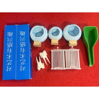 Combo Cóng sứ chào mào tai tre (1 bộ cóng ngẫu nhiên+2 xiên tàu+2 rọ+2 cóng hút tàu+1xúc nhựa)