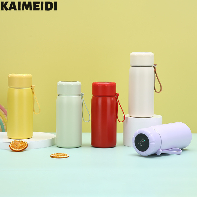 KAIMEIDI Cốc giữ nhiệt thông minh bằng thép không gỉ 316 giá trị cao dây di động học sinh cốc nước trà tách nước đi kèm cốc