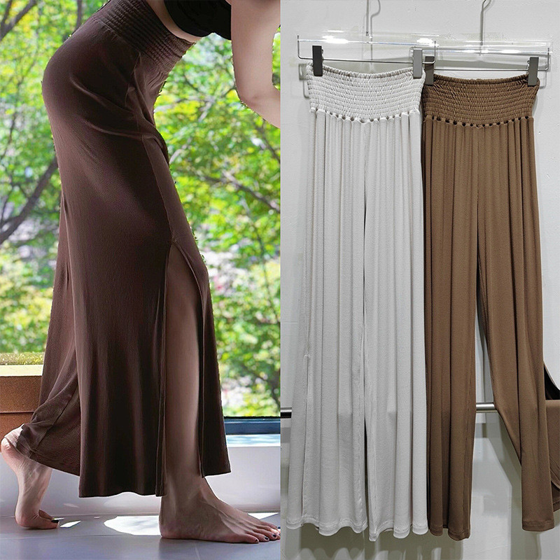 quần tập yoga nữ  quần ống rộng tập yoga Quần Yoga, Quần cạp cao dáng rộng treo quần ống rộng thông 