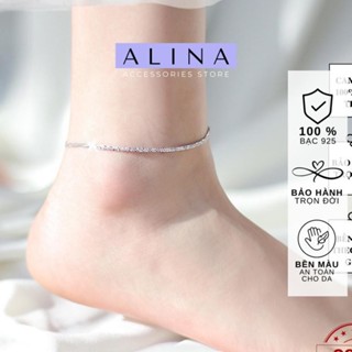 Lắc chân Bạc 925  Dày Dặn Sáng Lấp Lánh Vòng Chân Trơn Đơn Giản  0215 H19
