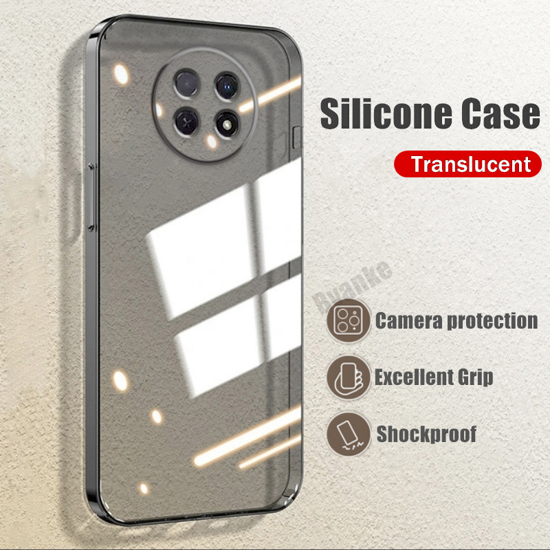 Dành Cho Honor Magic 7 Lite BRP-NX1 Slim Fit Màu Trong Suốt Màu Xám Linh Hoạt Silicon Mềm Chống Vàng
