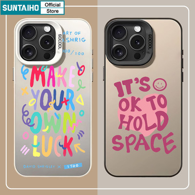Suntaiho Vỏ Thẩm Mỹ Nhiều Màu Sắc Truyền Cảm Hứng Từ Ốp lưng Câu Tiếng Anh Sáng Tạo Và Cá Tính Cho iPhone 11 12 13 14 15 16 Pro Max IP IDM Cứng Chống Sốc Ốp Lưng