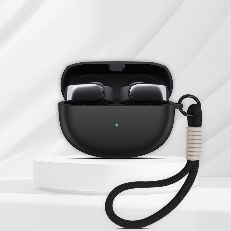 [Sẵn sàng] Hộp đựng tai nghe mềm silicon màu trơn có dây cầm tay Tương thích cho tai nghe Bose Ultra