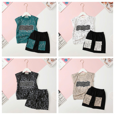 Bộ cotton Bé trai mùa hè sát nách mềm, thoáng mát LITIBABY, loang túi hộp size 2-7 tuổi