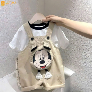 Set Quần Yếm Kaki Mềm Mickey Kèm Áo LOTUKA Cho Bé Trai Bé Gái, Quần Yếm Cho Bé, Quần Áo Trẻ Em Size 3-12kg