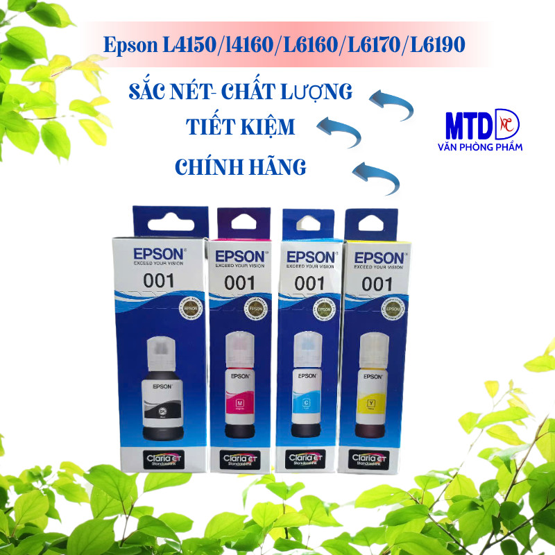 [FreeShip] Mực in màu Epson 001 -HÀNG CHÍNH HÃNG-PHILIPPINES- L4150/L4160/L6160/L6170/L6190/L4260/L4
