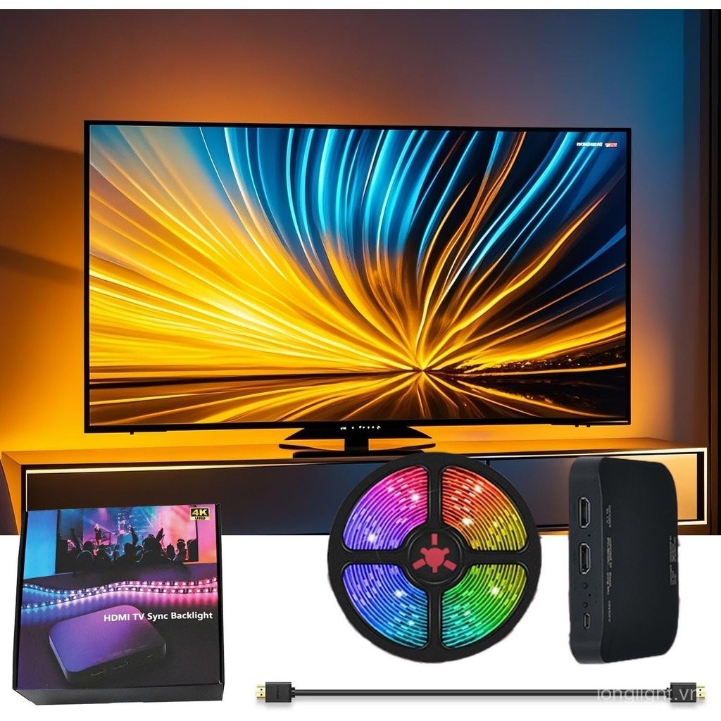 Đèn nền TV LED HDMI Sync với đèn chiếu sáng năng động Ambiance | Hoạt động với thiết bị HDMI| Plug &