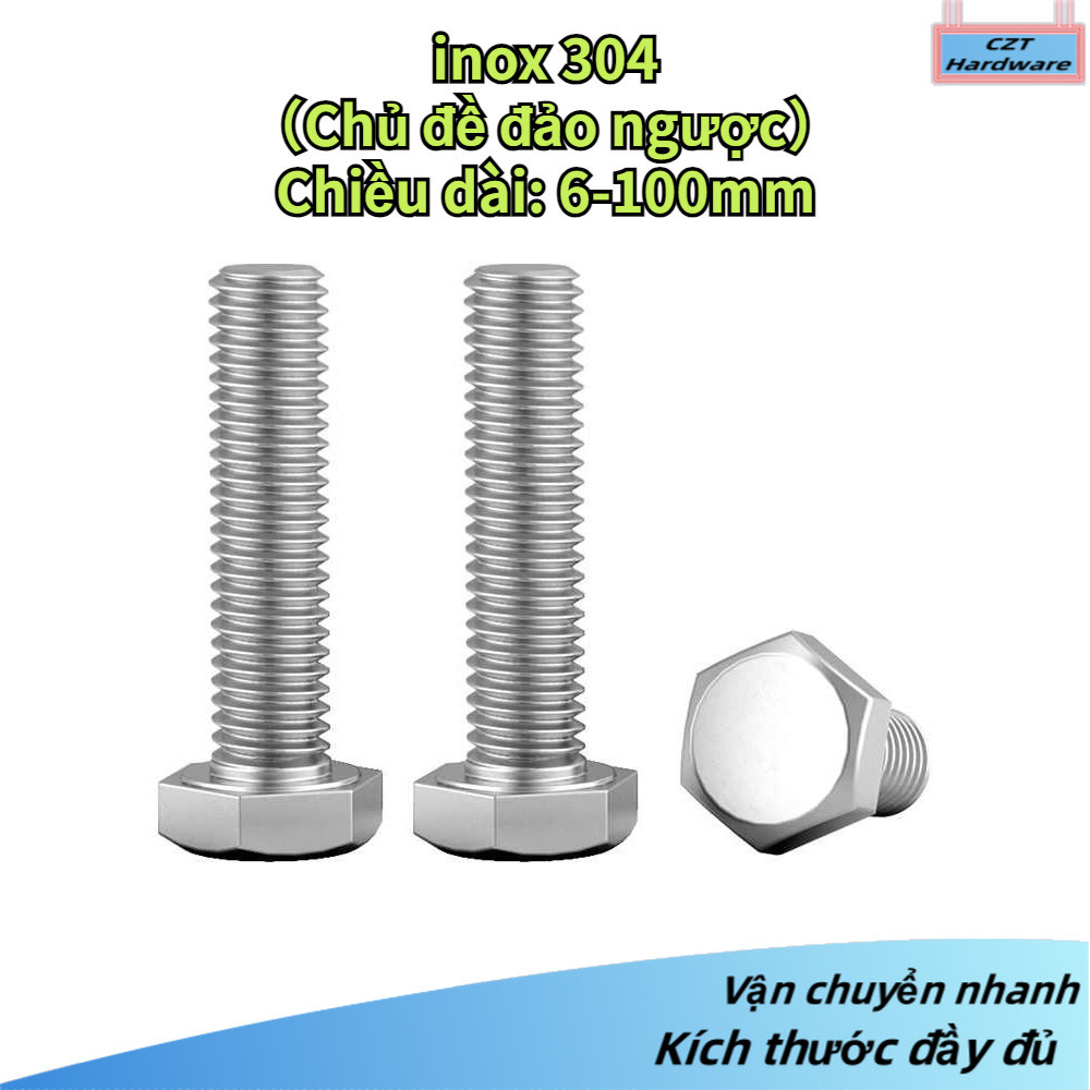Ren trái-ren ngược Bulong lục giác ngoài chịu lực inox 304 M4 / M5 / M6 / M8 / M10 / M12(CZT-SVN1)
