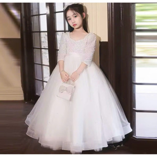  váy công chúa bé gái  đầm cho bé gái 1 tuổi đến 12 tuổi dáng dài đính hột ô vuông lấp lánh   mã 058   