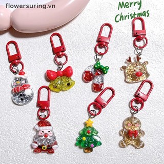 {Flo} Hoạt Hình Giáng Sinh Nhựa Móc Chìa Khóa Kawaii Ông Già Noel Người Tuyết Mặt Dây Chuyền Vòng Chìa Khóa Ba Lô Ch Trang Trí Quà Tặng Năm Mới {Floweruring.vn}