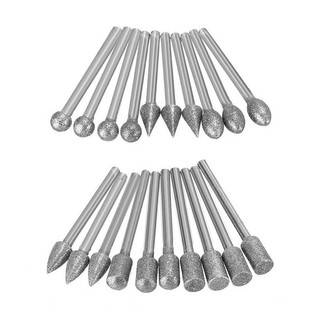 Bộ 20 cái mũi khoan mài kim cương 3mm