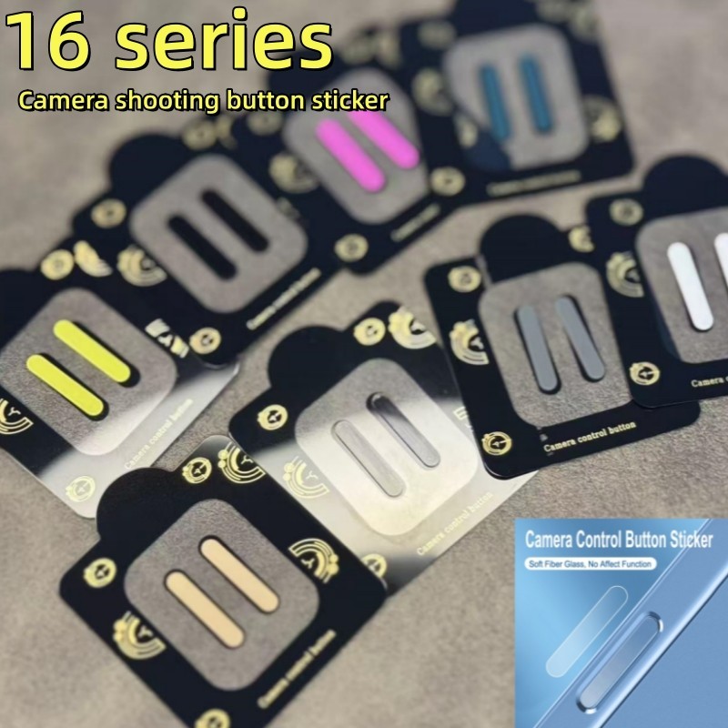 Cho iPhone 16 Kim Loại Điều Khiển Camera Nút Miếng Dán Phim Bảo Vệ Tương Thích Cho iPhone 16 Pro Max 16 Plus Chống Bụi Tự Dính Phim Năng Động Vô Hình Bên Nút Phim