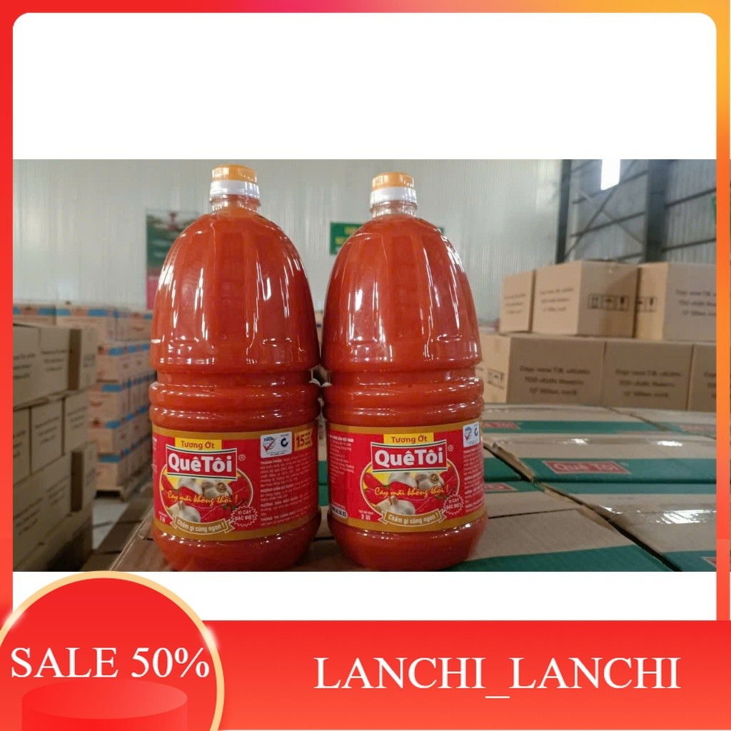 Tương ớt đỏ QUÊ TÔI can 2 lít, Tương cà, Nước Tương Chuyên Dụng