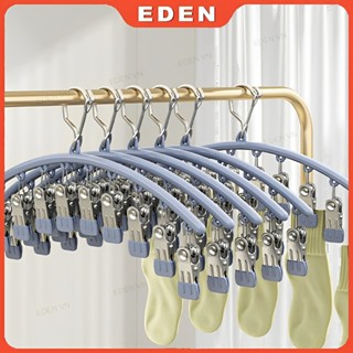 Móc treo quần áo đồ lót tất vớ đa năng 10 kẹp chống trượt, Móc phơi đồ lót có kẹp phơi đồ trẻ em