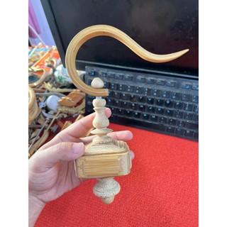 Combo Móc tre liền khối và Nậm tre vuông triện Tang - Combo hoàn hảo cho lồng chim chào mào