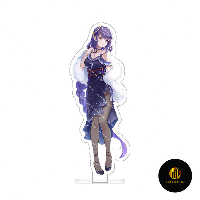 Móc Khoá, Mô Hình Standee Anime Genshin Impact Raiden Shogun Furina Trang Trí Bàn Học, Làm Việc
