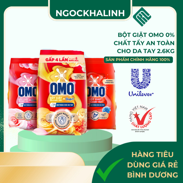 Bột giặt Omo An toàn cho da tay 2.6kg