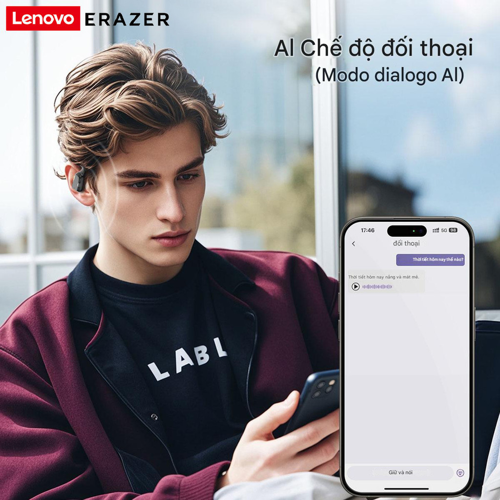 Lenovo ERAZER XP6/XP3/XT92PRO/XT66PRO Tai nghe Bluetooth 5.4 không dây, màn hình cảm ứng LED, mic, chống nước IPX5, AI phiên dịch | BigBuy360 - bigbuy360.vn