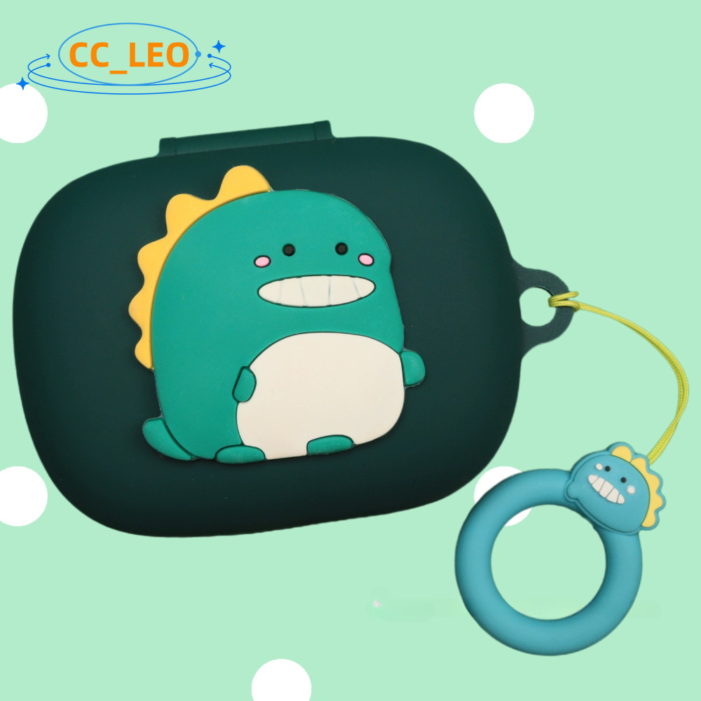 For Baseus Eli 10i Fit Open-Ear Case Cartoon Dinosaur Totoro Silicone Finger Ring Pendant Silicone S