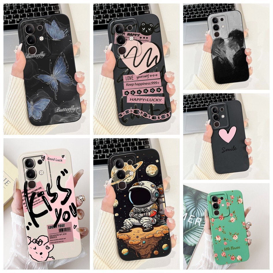 Dành Cho Vỏ Vivo Y29 4G Ốp Lưng Điện Thoại Phi Hành Gia Dễ Thương Bướm Silicon Mềm Cặp Đôi Dành Cho 