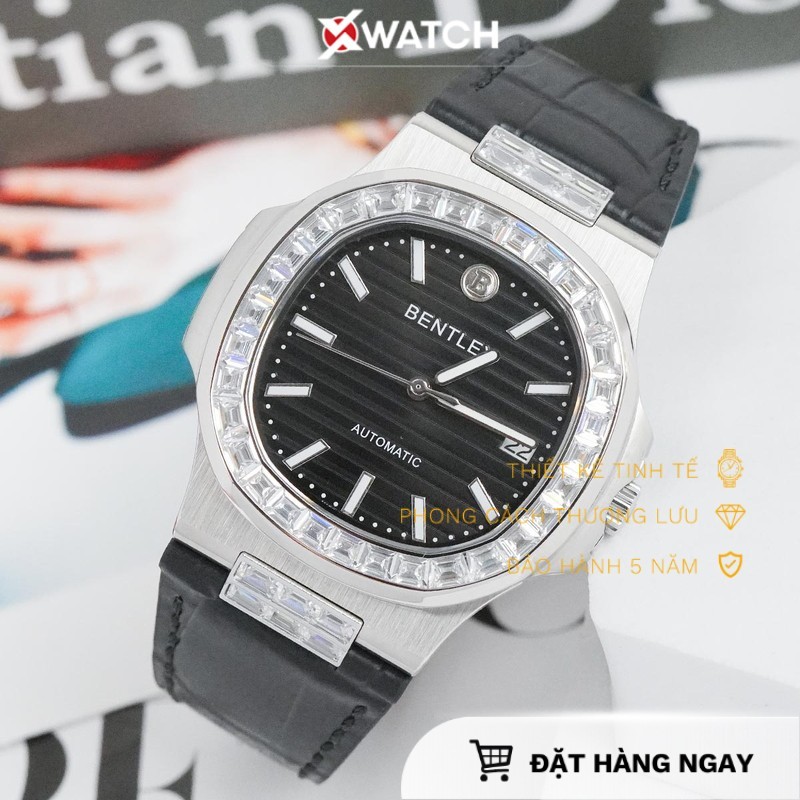 [XWATCH] Đồng hồ đeo tay nam Bentley BL2340-15M viền đá Automtic chính hãng