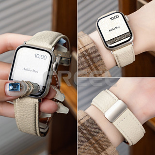  Dây da họa tiết vải thiều 22mm 20mm cho HUAWEI Fit3 Fit 2 Watch GT 5 4 3 pro 2 2e 48mm 46mm 42mm 43 Dây đeo mềm có khóa từ tính cho Smart Galaxy 7 6 GTS Bip S4 S3 dây đeo cổ tay 18mm 