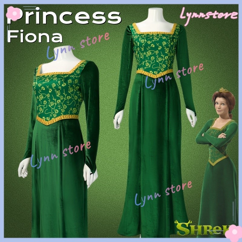 Trẻ Em / Người Lớn Fiona Trang Phục Hóa Trang Shrek Công Chúa Fiona Xanh Váy Dài Sân Khấu Trang Phục